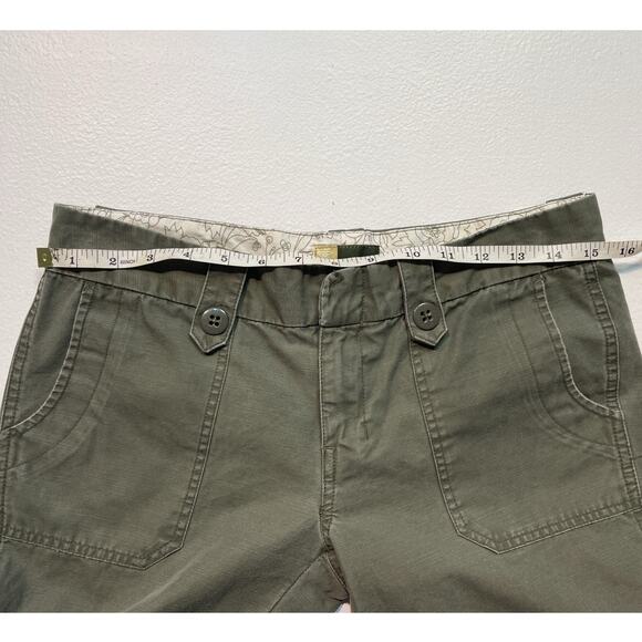 Vintage Y2K ROXY Army Green Low Rise Capri Pants / Sz 5 / Surf Military Retro - Picture 7 of 10